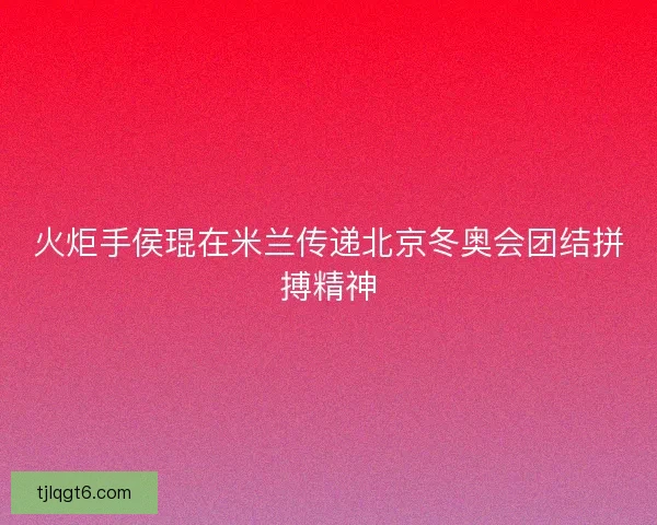 火炬手侯琨在米兰传递北京冬奥会团结拼搏精神